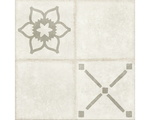 Carreau décoratif avec motif floral et design géométrique