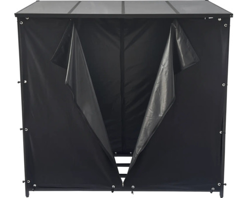 Schwarzes Möbelschutzhaus mit Reißverschlussöffnung