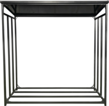 Brennholzregal aus Metall mit Dach