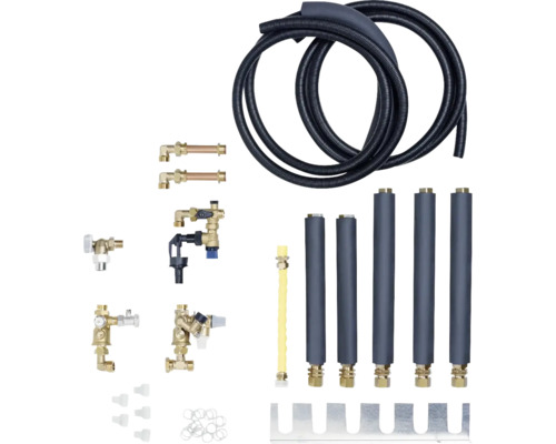 Kit de raccordement de radiateur avec vannes, tuyaux et accessoires