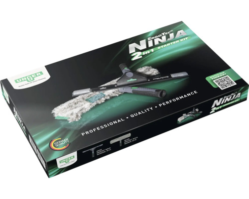 Kit de nettoyage pour vitres Unger ErgoTec NINJA Kit de démarrage 2in1 Emballage du kit de démarrage 2 en 1 Unger ErgoTec Ninja
