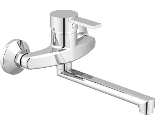 SERIES Wand Küchenarmatur SEVERN CoolStart chrom Küchenarmatur zur Wandmontage mit schwenkbarem Auslauf