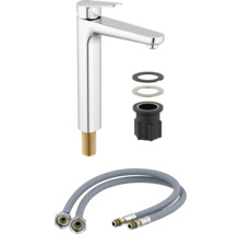 Robinet de lavabo avec accessoires de montage et tuyaux de raccordement