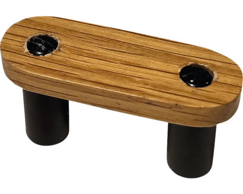 Poignée de meuble en bois avec pieds de fixation