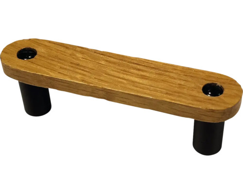 Poignée de meuble en bois avec deux pieds de fixation