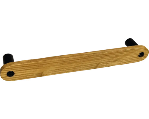 Poignée de porte en bois avec extrémités noires pour meubles