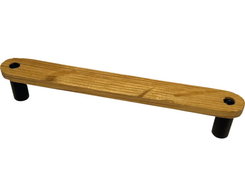 Main courante d''escalier en bois avec supports noirs
