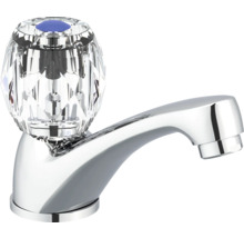 Robinet avec poignée en cristal transparent