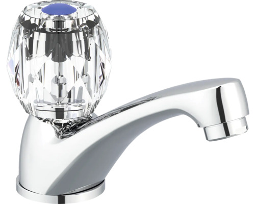 Robinet avec poignée en cristal transparent