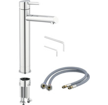 Robinet de lavabo avec matériel de fixation et flexibles de raccordement inclus