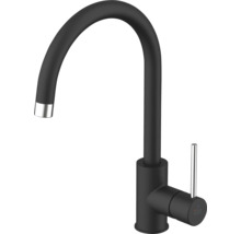 Robinet de cuisine noir à col de cygne