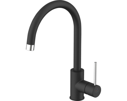 Robinetterie de cuisine KEO KASIA noir mat Robinet de cuisine noir à col de cygne