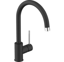 Robinet de cuisine noir avec bec haut