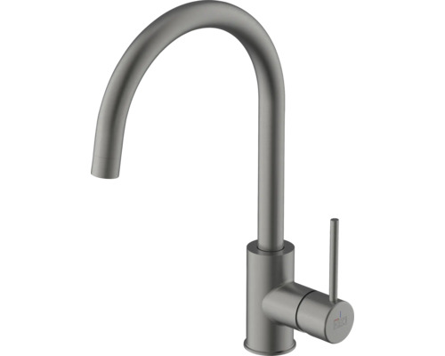 Robinet de cuisine KEO mitigeur KASIA CoolStart et montage rapide par le haut « Topfix » graphite mat Robinet de cuisine en métal avec bec haut