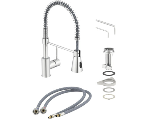 Robinet de cuisine avec douchette et accessoires