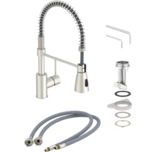 Robinet de cuisine avec fonction douchette et accessoires