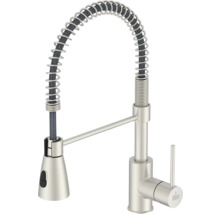 Robinet de cuisine avec douchette extractible et ressort spirale