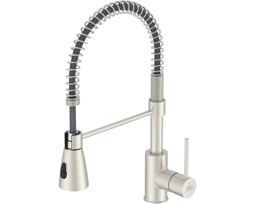Robinet de cuisine avec douchette extractible et ressort spirale