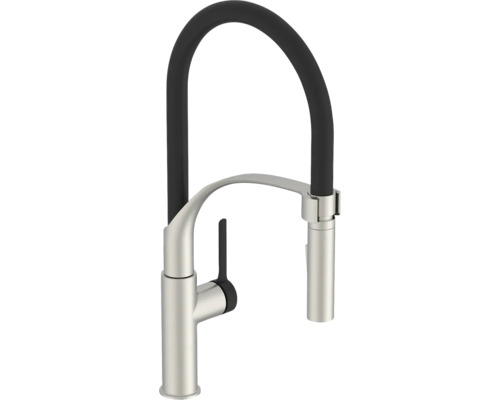 Robinet de cuisine avec bec haut pivotant et douchette extractible