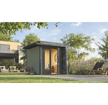 Jardin avec abri de jardin, terrasse et mobilier de jardin pour l'extérieur