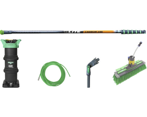 UNGER perche télescopique, filtre HydroPower, tuyau, coude et brosse pour le nettoyage des vitres