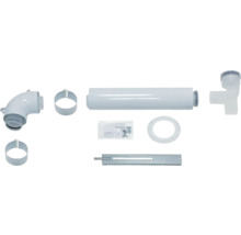 Abgasrohr-Installationsset mit Rohrbogen, Rohren, Schellen, Dichtungen und Montagematerial