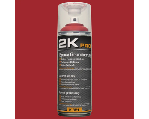 Peinture aérosol 2K PRO EPOXY sous-couche rouge brun 400 ml Bombe de peinture d''apprêt époxy 2K Pro