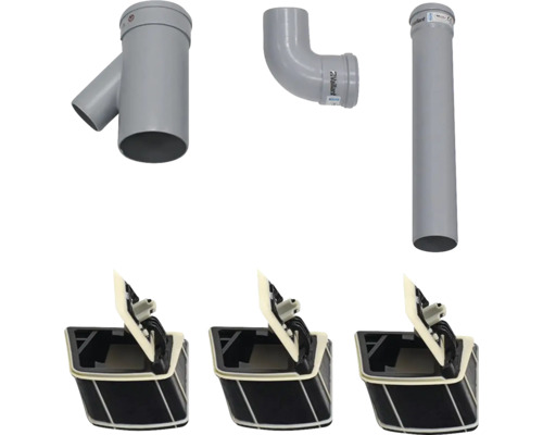 Vaillant Erweiterungs-Set 3er-Kaskade DN130 PP VC/VCW/VCI 146 - 266/5-5, VSC, VCC, VSC S 146-266/4-5 0020186771 Abluftrohre und Kondensatbehälter für Klimaanlagen