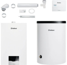 Vaillant ecoTEC plus Gasheizung mit Zubehör und Vaillant Logo