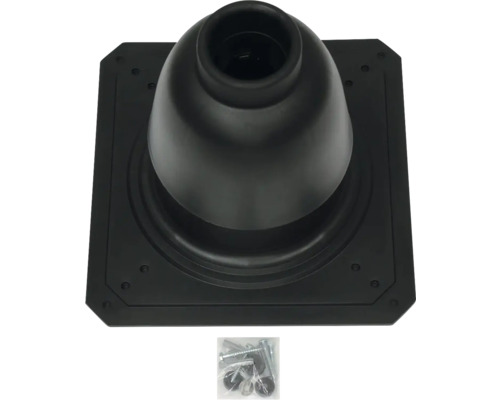 Dachdurchführung für Sanitär-, Heizungs- und Lüftungsleitungen mit Befestigungsmaterial