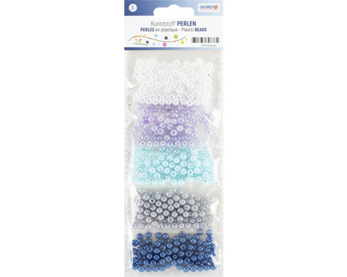 Perles en plastique de différentes couleurs, 6 mm, emballées
