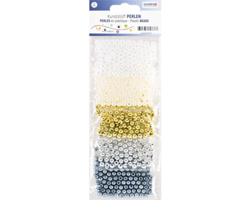 Perles en plastique de différentes couleurs, 6 millimètres, emballées dans un sachet