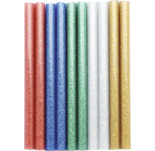 Bâtons de colle thermofusible à paillettes multicolores