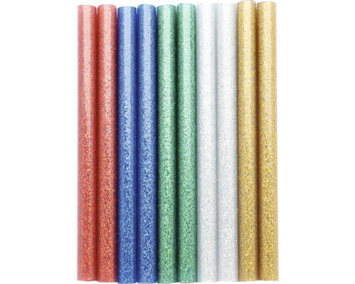 Tiges de rechange pour pistolet à colle chaude Mini paillettes multicolore 7,5x100 mm 10 pièces Bâtons de colle thermofusible à paillettes multicolores
