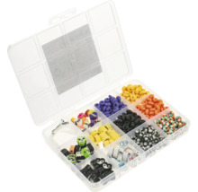 Boîte de rangement avec différentes perles décoratives