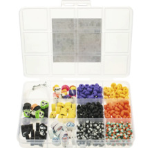 Boîte de tri avec perles de bijouterie colorées
