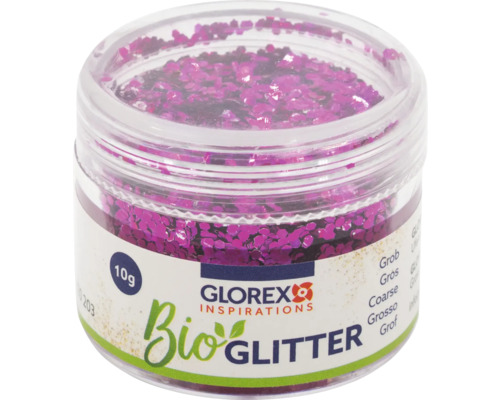 Bio Glitter grob 10 g pink Glorex Bio Glitter in Dose, 10 g