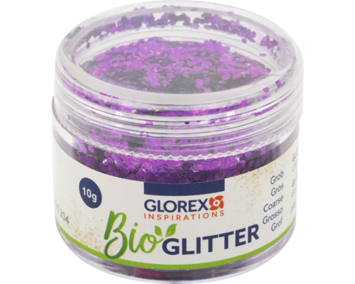 Bio Glitter grob 10 g violett Glorex Bio Glitter, grob, 10g Dose