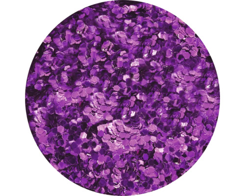 Nahaufnahme von violettem Glitzer