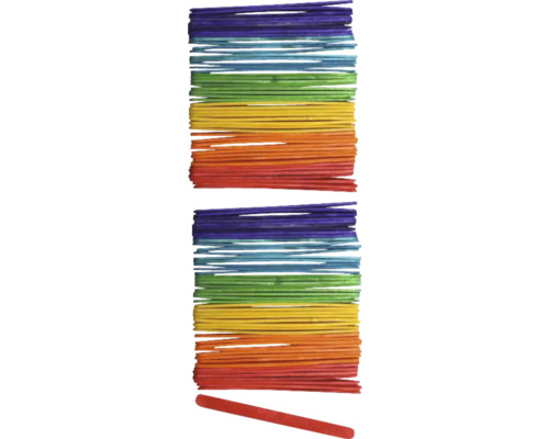 Bois de bricolage multicolore 10x114 mm 100 pièces Bâtonnets de glace multicolores en bois