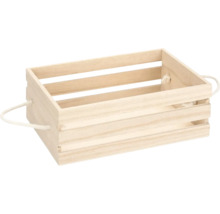 Caisse en bois avec poignées en corde