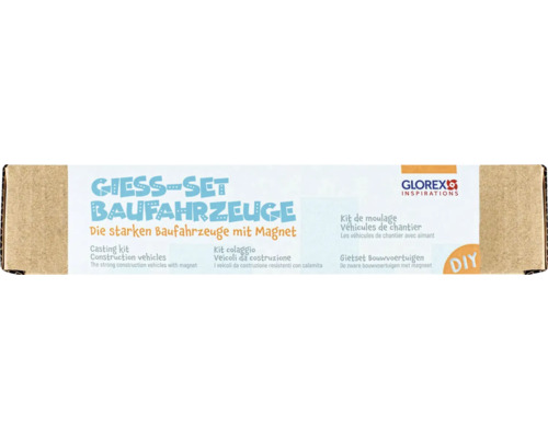 Gießset Baufahrzeuge mit Magnet im Karton