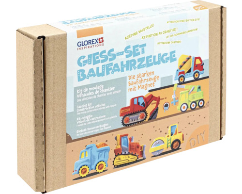 Giess-Set Baufahrzeuge von Glorex im Karton