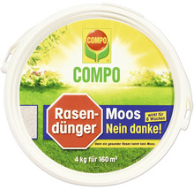 Compo Rasendünger Moos Nein Danke in einem Eimer, geeignet für 160 Quadratmeter