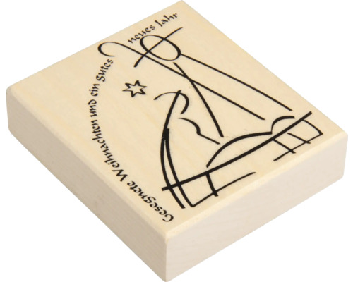Stempel mit Weihnachtsmotiv und Neujahrsgruß