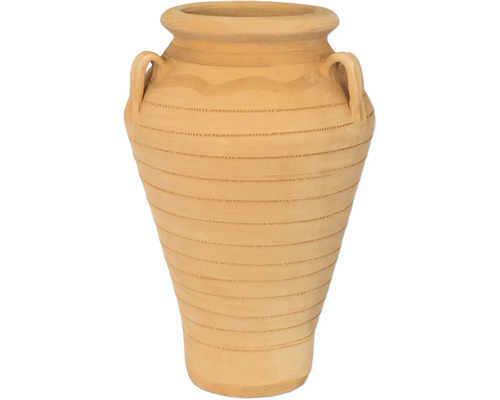Pflanzvase Pithos Terrakotta Ø 36 cm H 55 cm terracotta Terrakotta Amphore mit horizontalen Mustern und zwei Henkeln