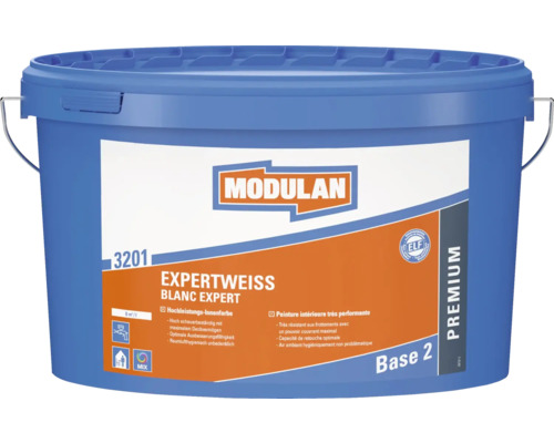 Peinture murale MODULAN 3201 blanc expert à faire mélanger dans le coloris souhaité Pot de peinture d''intérieur Modulan Expertweiss
