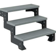 Dreistufige Treppe aus Kunststoff für den Aussenbereich
