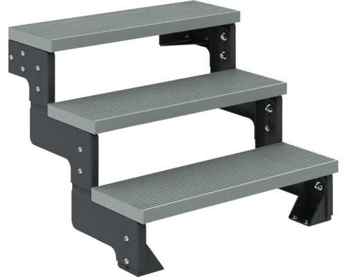 Dreistufige Treppe aus Kunststoff für den Aussenbereich