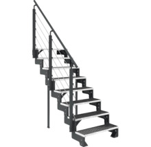 Escalier extérieur avec rampe et sept marches